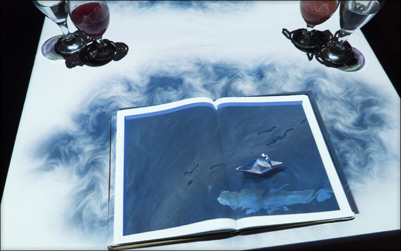 3D table projection with an iceberg scene